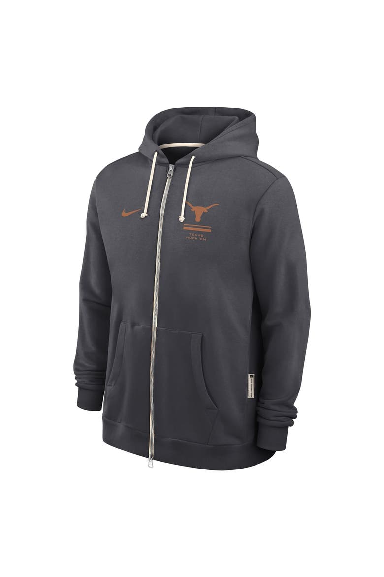 Men's Nike  Anthracite Texas Longhorns 2026 Sideline Standard Issue Dri-FIT Full-Zip Hoodie, Alternate, color, Anthracite