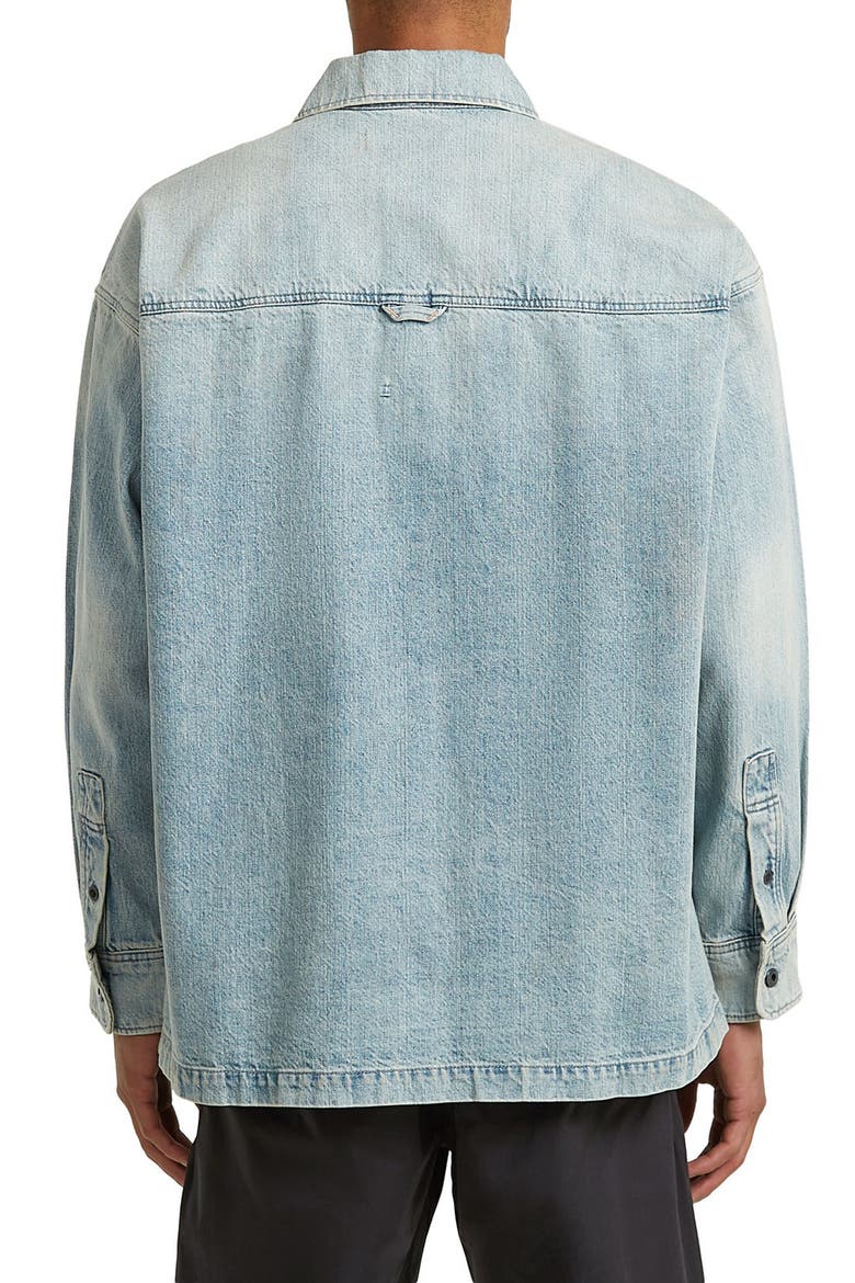 Boxy Fit Denim Button-Up Overshirt, Alternate, color, VINTAGE BORNITE