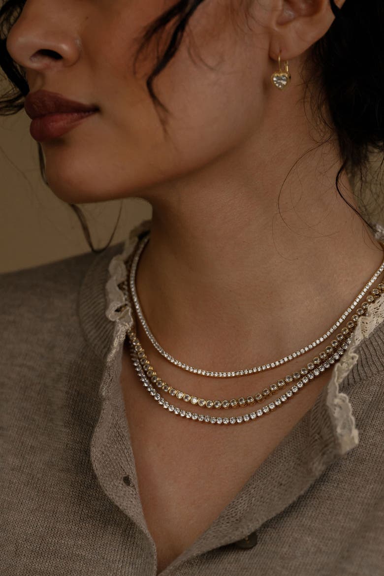 Carissa Tennis Necklace, Alternate, color, Gold