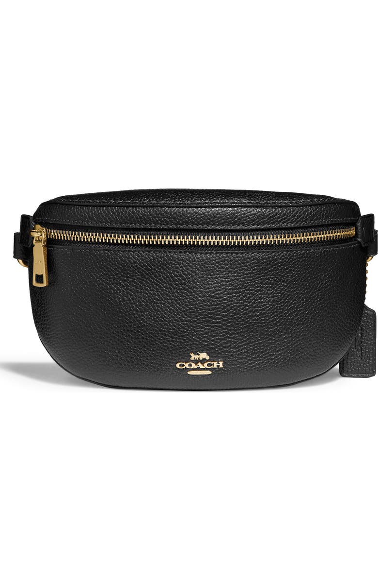 COACH Pebbled Leather Belt Bag, Main, color,