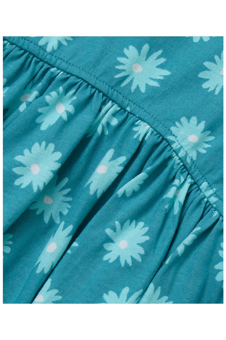 Girls Plus Long Sleeve Gathered Waist Jersey Dress, Alternate, color, Floral/Baltic Teal