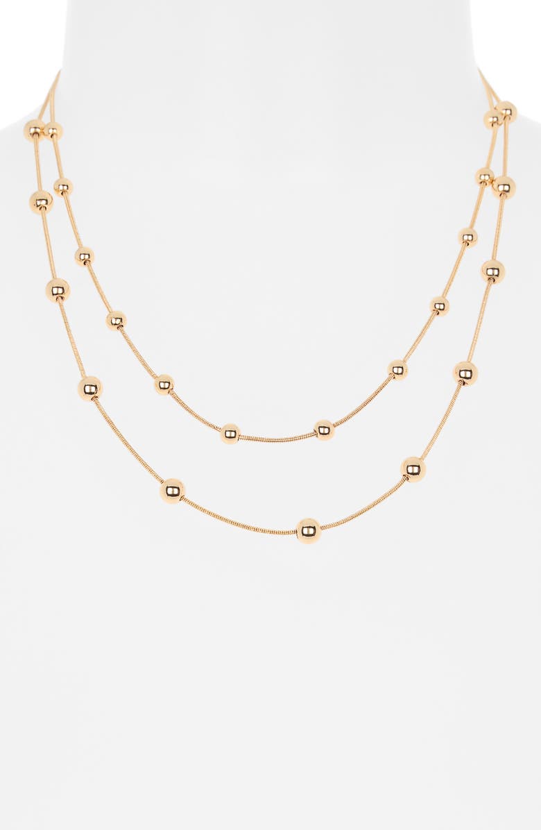 Leith Ball Station Layered Necklace, Alternate, color, Gold