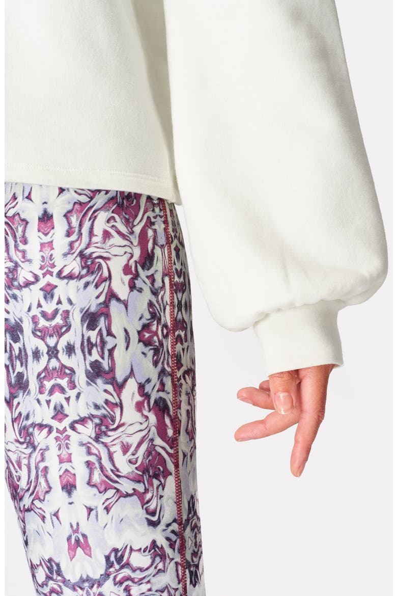 Recline Open Back Sweatshirt, Alternate, color, LILY WHITE