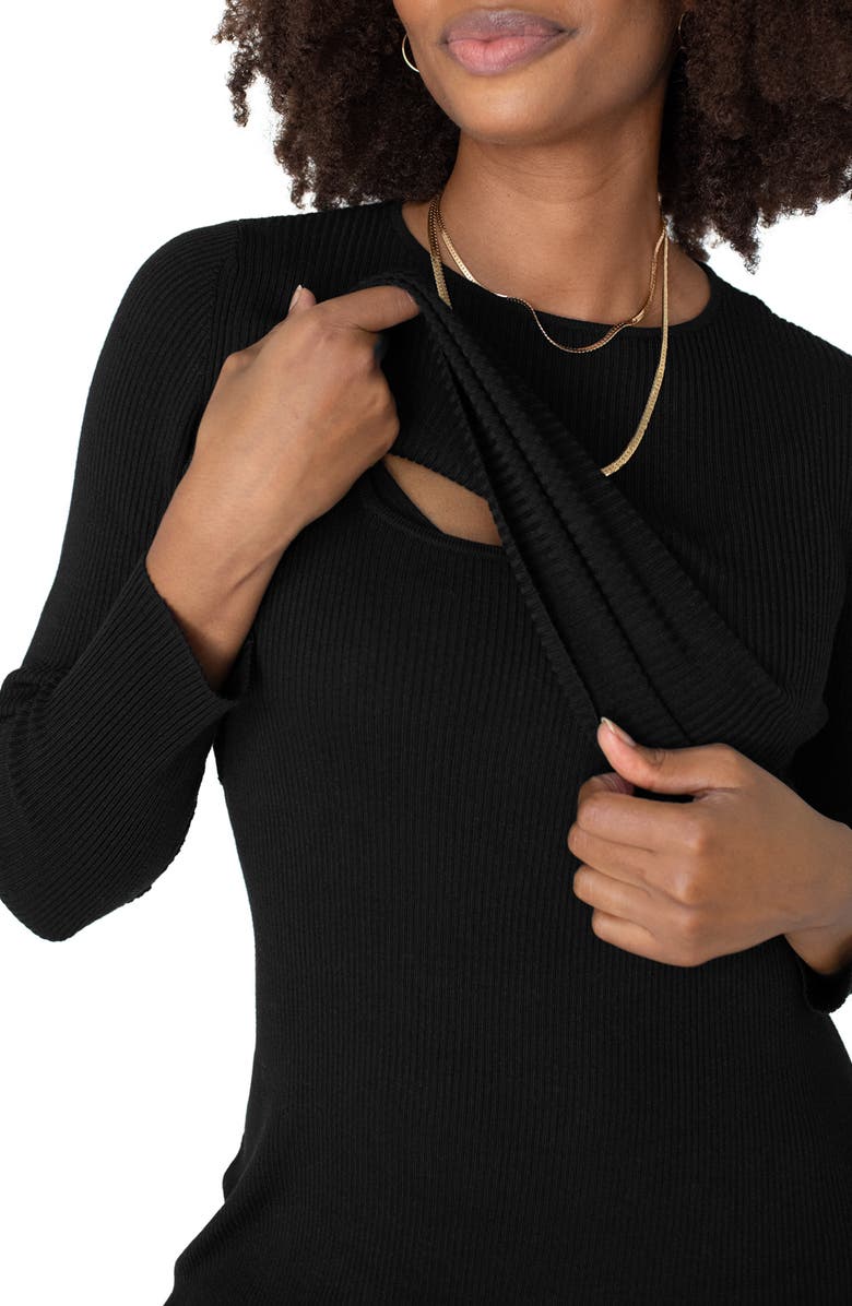 Kindred Bravely Long Sleeve Nursing/Maternity Rib Two-Piece Sweater Dress, Alternate, color,
