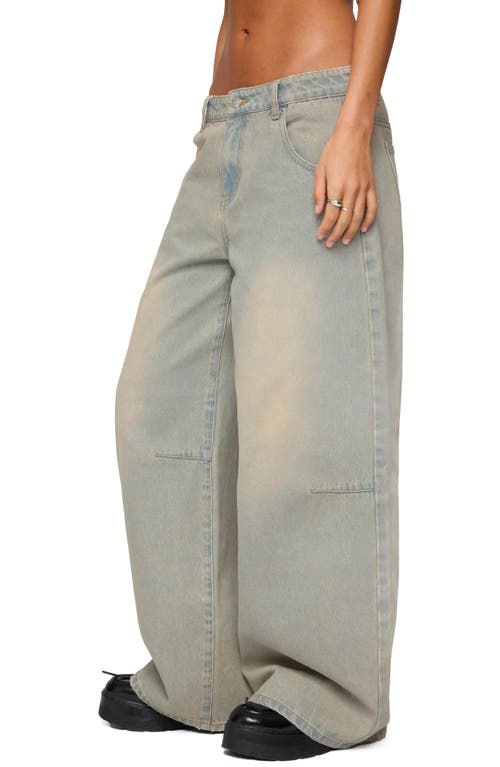 Edikted Santi Low Rise Wide Leg Light Rinse Jeans