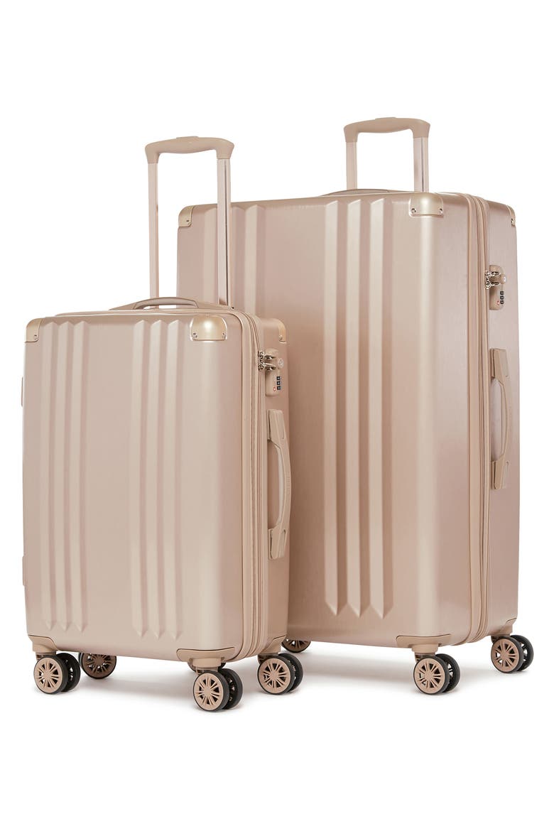 Ambeur 2-Piece Spinner Luggage Set, Alternate, color, GOLD