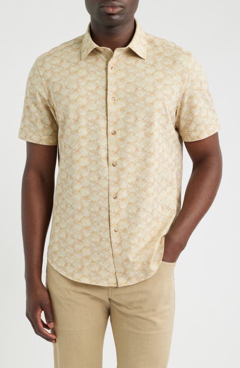 Miles OoohCotton® Print Short Sleeve Button-Up Shirt