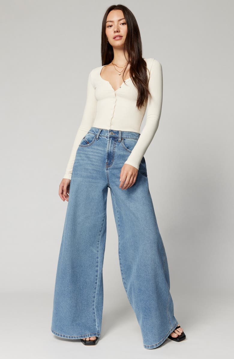 Florence by Mills High Waist Wide Leg Jeans, Alternate, color, Med Wash