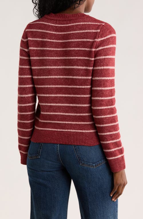 By Design Adelaide Stripe Crewneck Sweater In Red