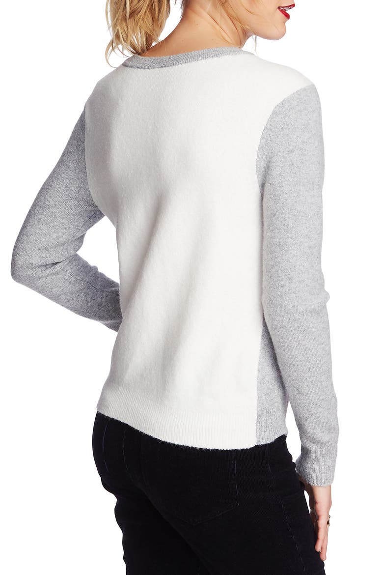 Cozy Bouclé Sequin Argyle Sweater, Alternate, color, SILVER HEATHER