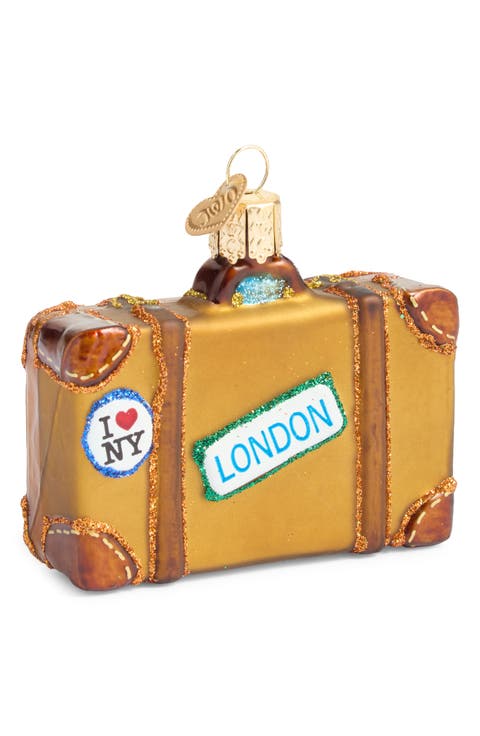 Glass Suitcase Ornament