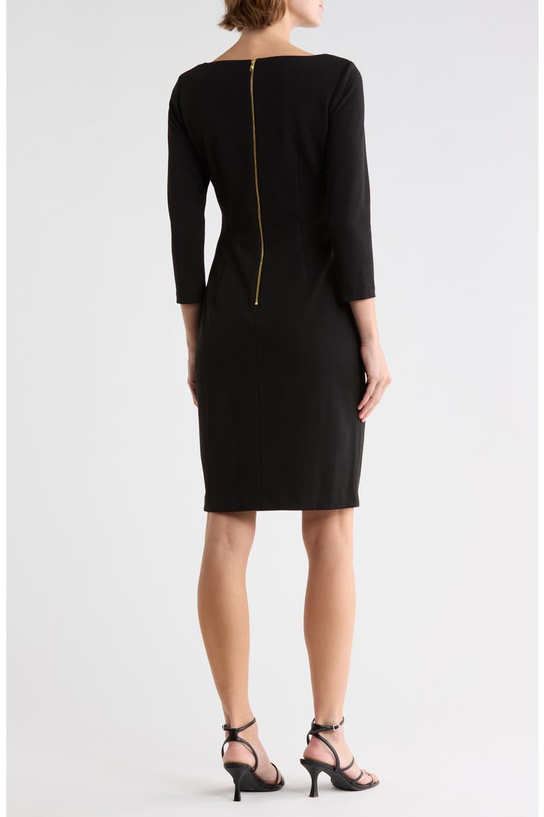 Ruched Sheath Dress, Alternate, color, BLACK