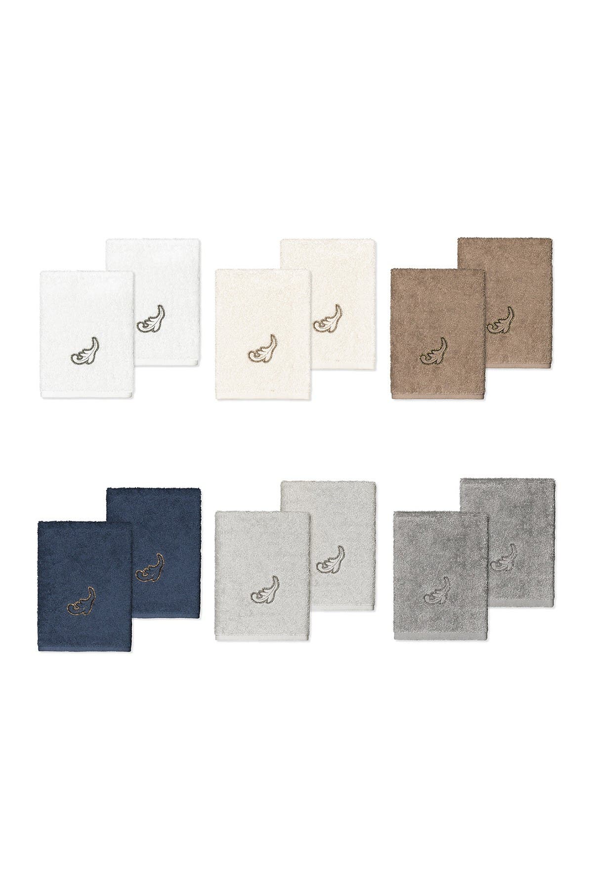 Linum Home Textiles April Embellished Washcloth - Set of 2 - Latte ...