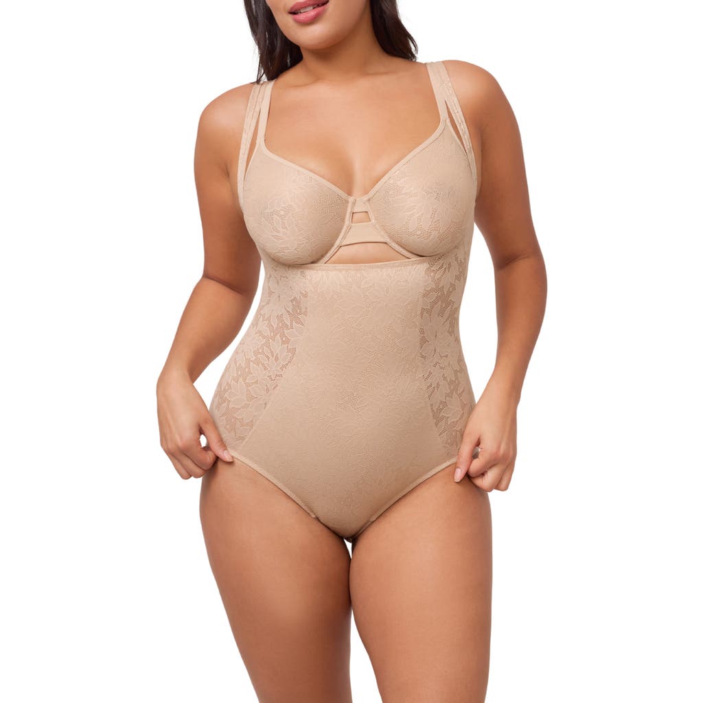 Montelle Intimates Contour Smoothing Bodysuit in Sand at Nordstrom, Size Large