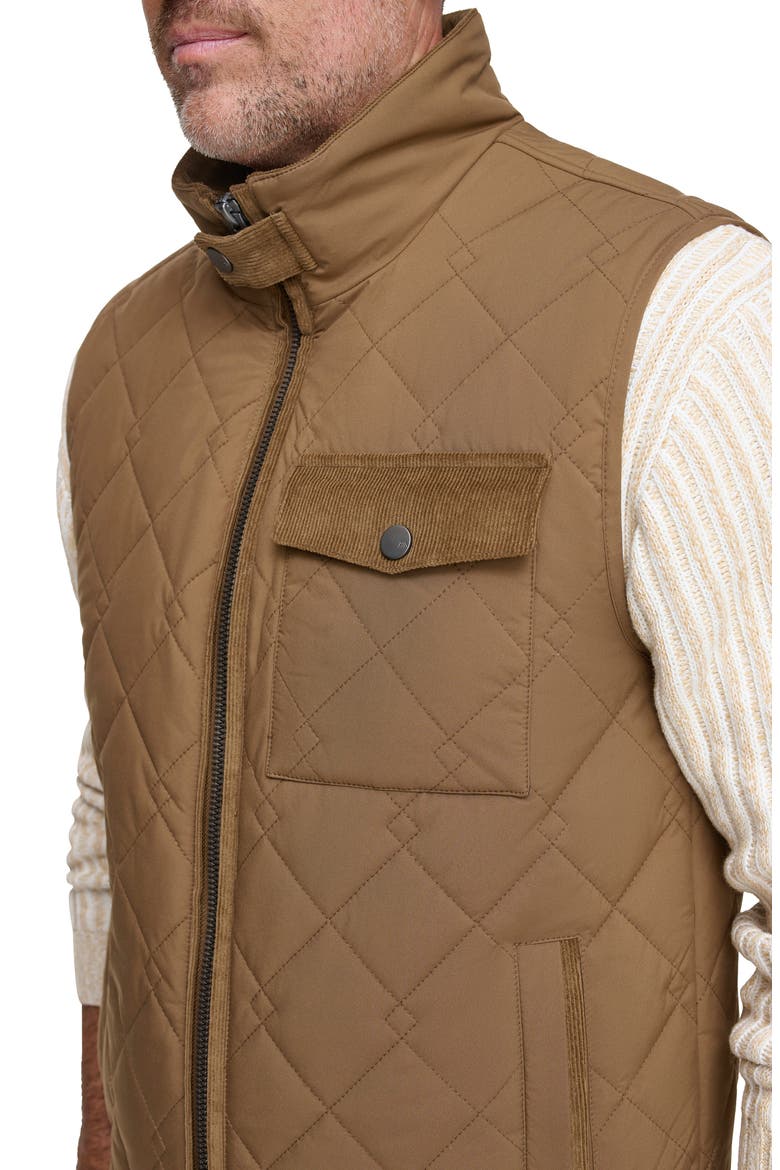 Barnet Water Resistant Quilted Vest, Alternate, color, SEPIA