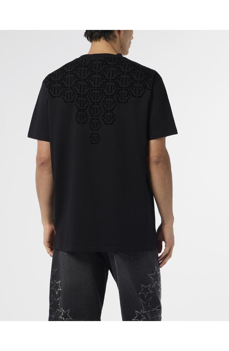 PHILIPP PLEIN Round Neck T-Shirt Degrade Monogram Monogram Men, Alternate, color, Black