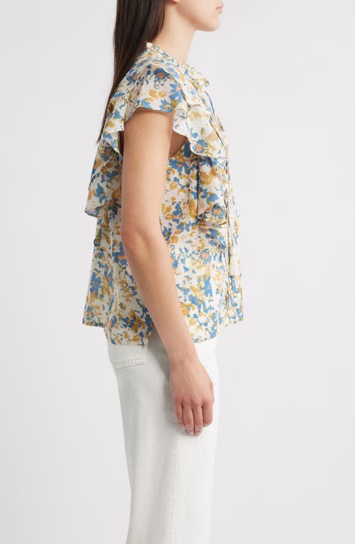 Cleobella Arista Ruffle Sleeve Pintuck Top In Multi