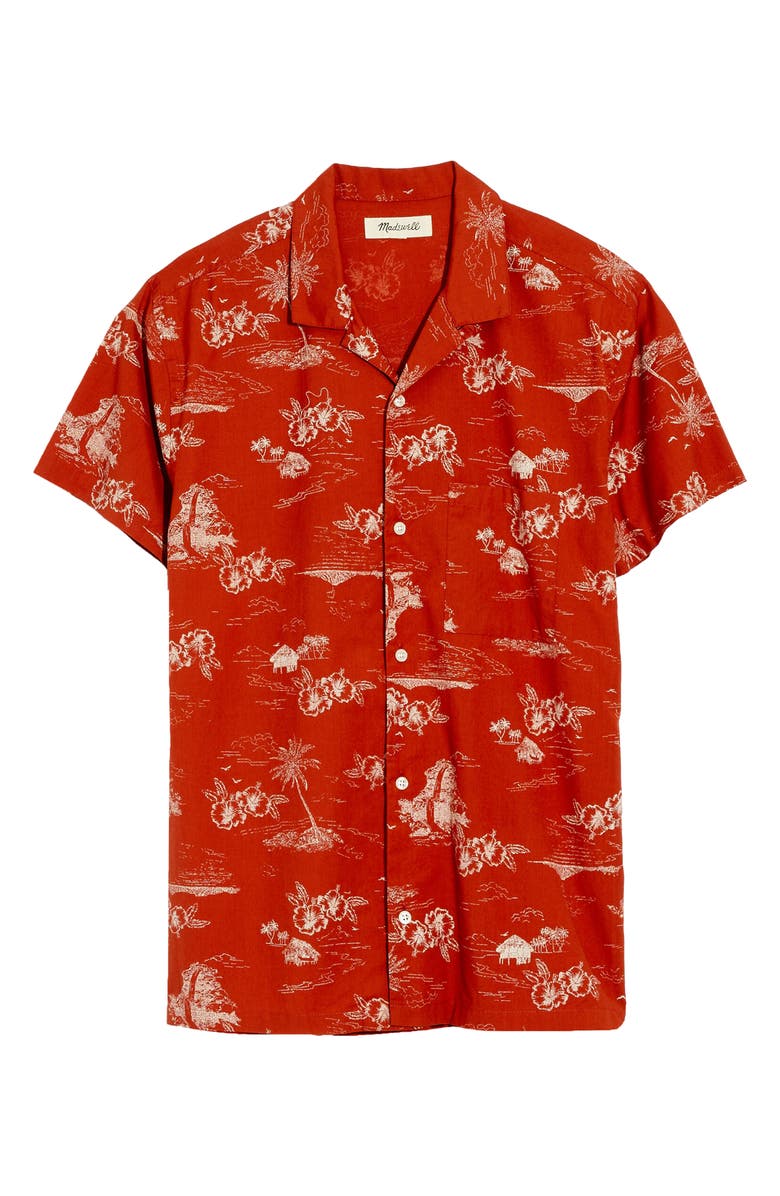 Madewell Paradise Toile Regular Fit Short Sleeve Button-Up Camp Shirt, Alternate, color, 