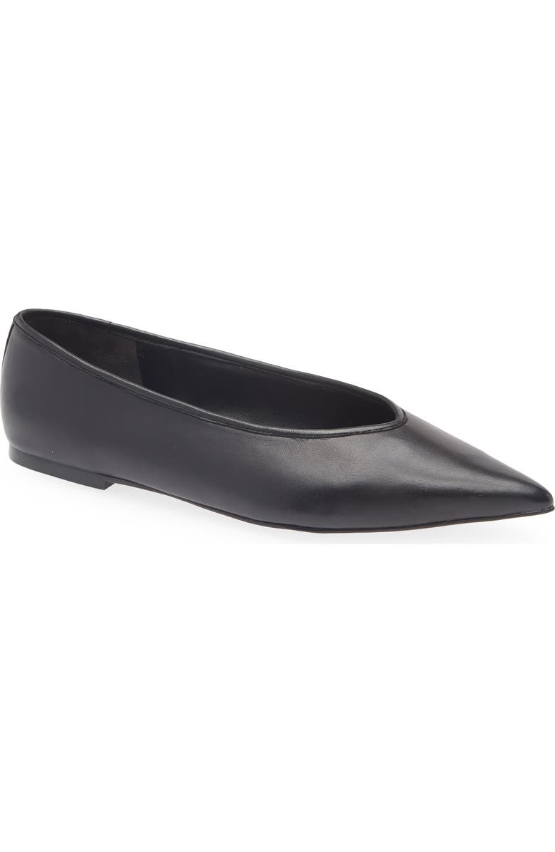 Nordstrom Scarlet Pointed Toe Flat, Main, color, Black