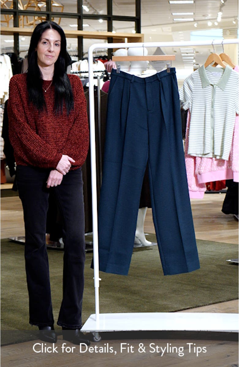 The Agnes Pleated High Waist Houndstooth Pants, sales video thumbnail