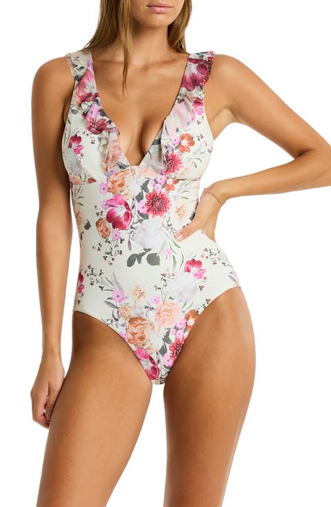 Belle Ruffle One-Piece Swimsuit