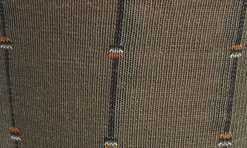 Pantherella Botolph Vertical Mini Box Stripe Wool Bland Dress Socks In Green