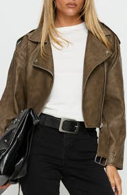 Princess Polly Talisha Faux Leather Biker Jacket