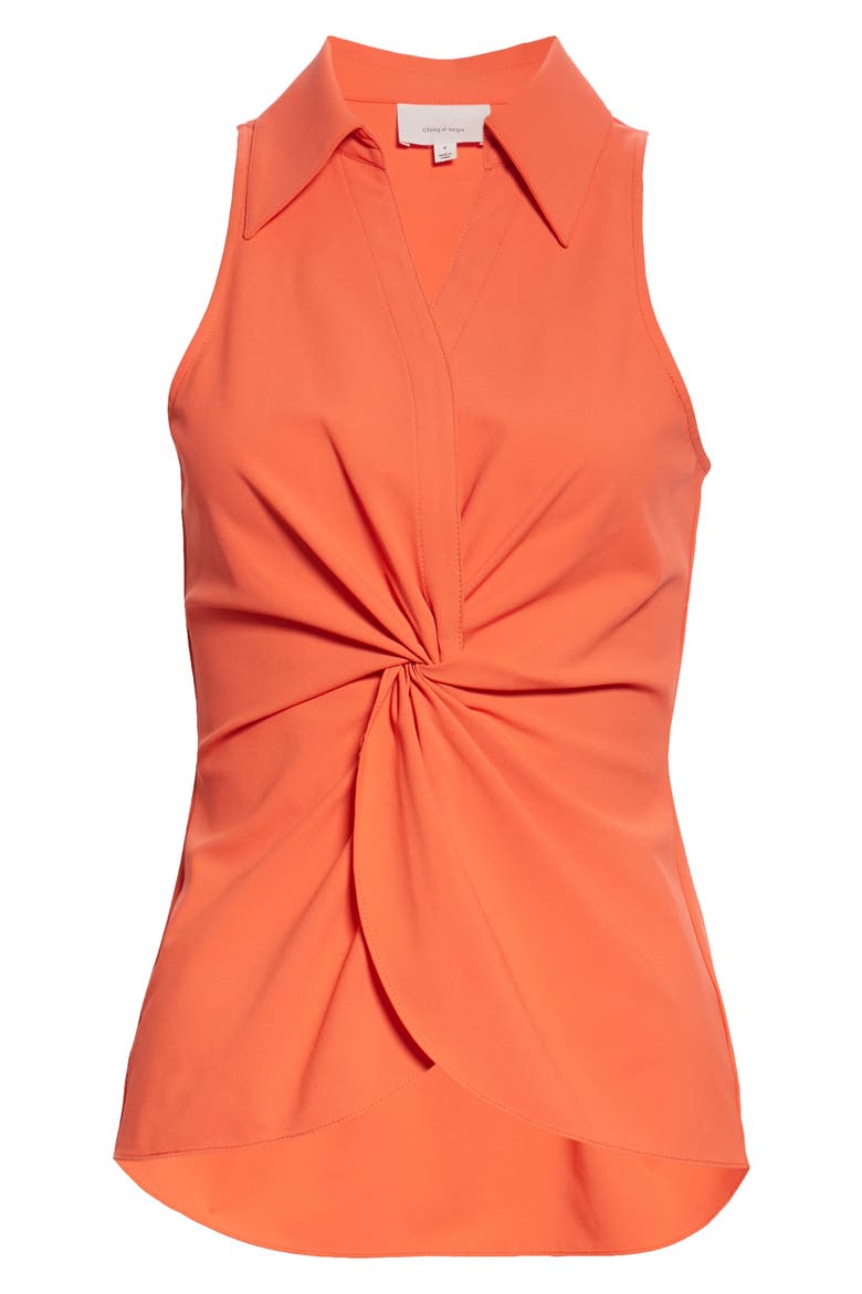 McKenna Sleeveless Blouse, Alternate, color, FIRE CORAL