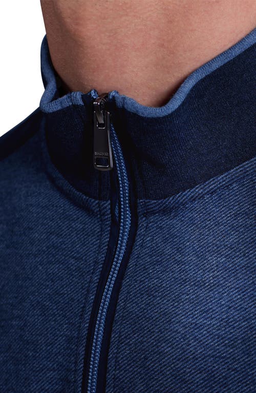 Bugatchi Mélange Quarter Zip Top In Blue