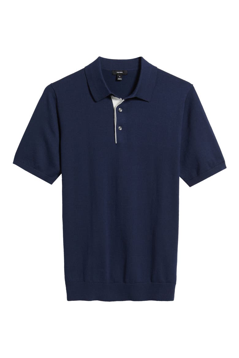 Finch Heathered Polo Sweater, Alternate, color, INDIGO BLUE