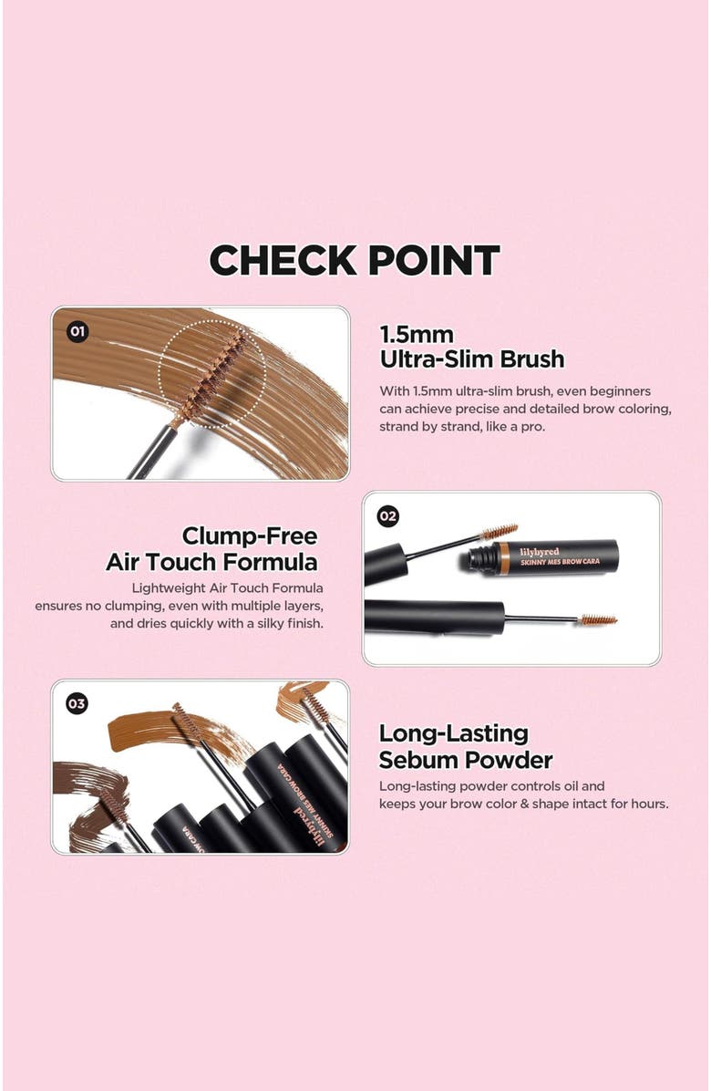 Lilybyred Skinny Mes Brow Mascara, Alternate, color, #02 Medium Brown