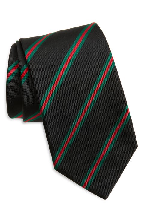 Sandwich Stripe Silk & Cotton Mogador Tie