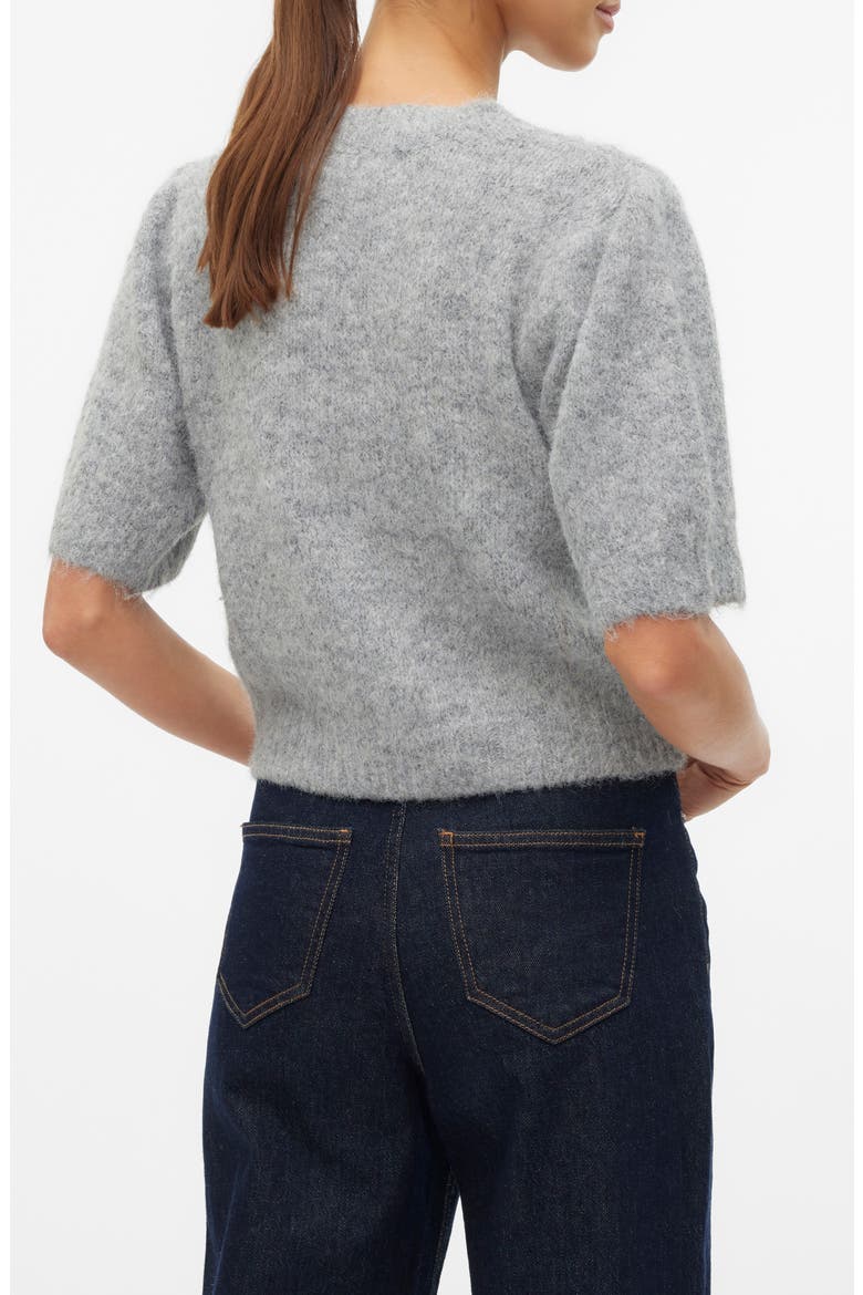 Novah Short Sleeve Sweater, Alternate, color, MEDIUM GREY MELANGE