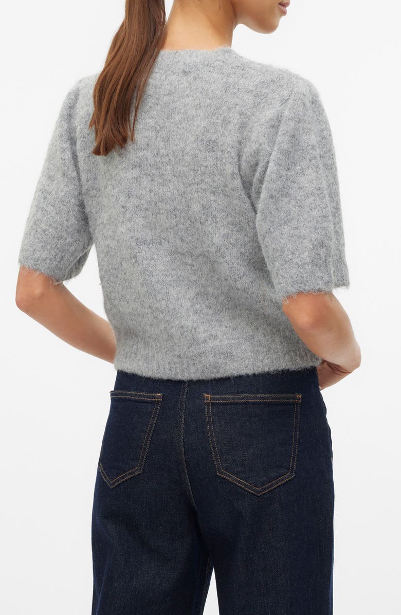VERO MODA Novah Short Sleeve Sweater, Alternate, color, Medium Grey Melange