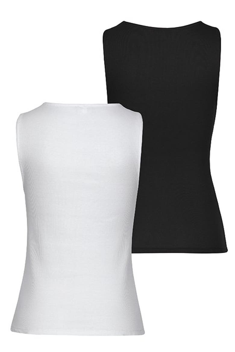 Women's 2 Pk Basic Tank Tops, Alternate, color, Black & White