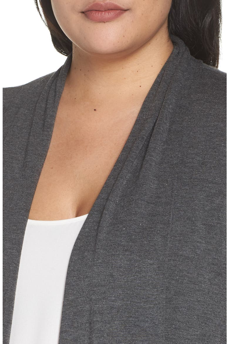 Waterfall Drape Front Cardigan, Alternate, color, CHARCOAL