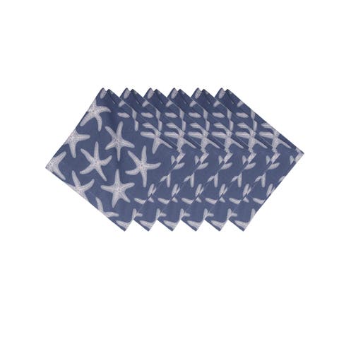 Calming Seas Starfish Reversible Hemstitch Napkins Set of 6