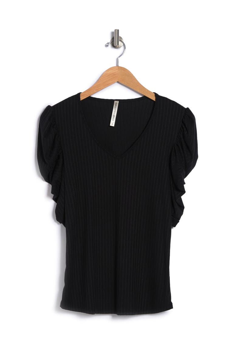 Forgotten Grace V-Neck Ruche Sleeve Blouse, Alternate, color, 