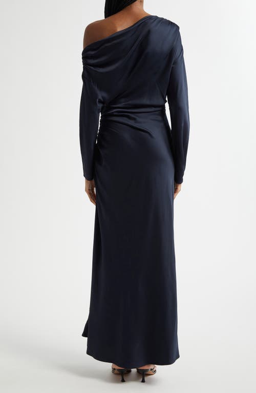 A.l.c . Piper Asymmetric Long Sleeve Dress In Dark Sapphire