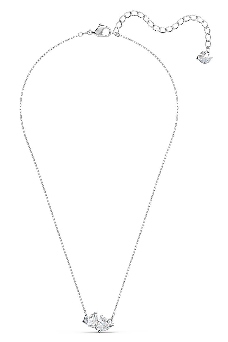 Mesmera Crystal Hearts Pendant Necklace, Main, color, WHITE