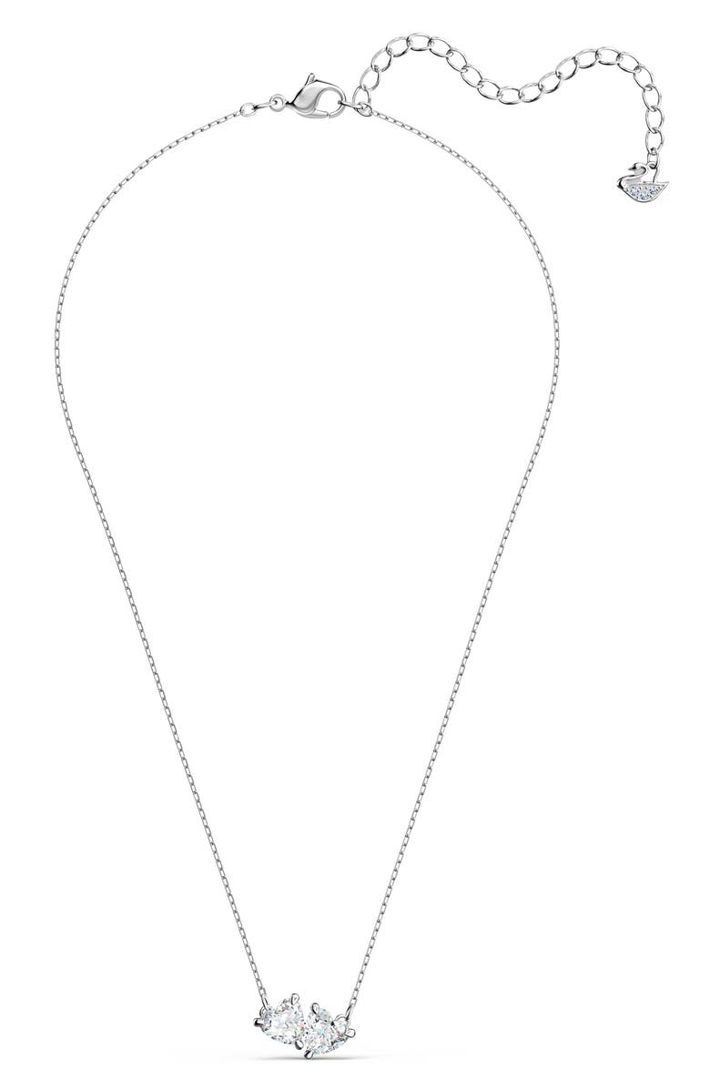 Swarovski Mesmera Crystal Hearts Pendant Necklace, Main, color, White