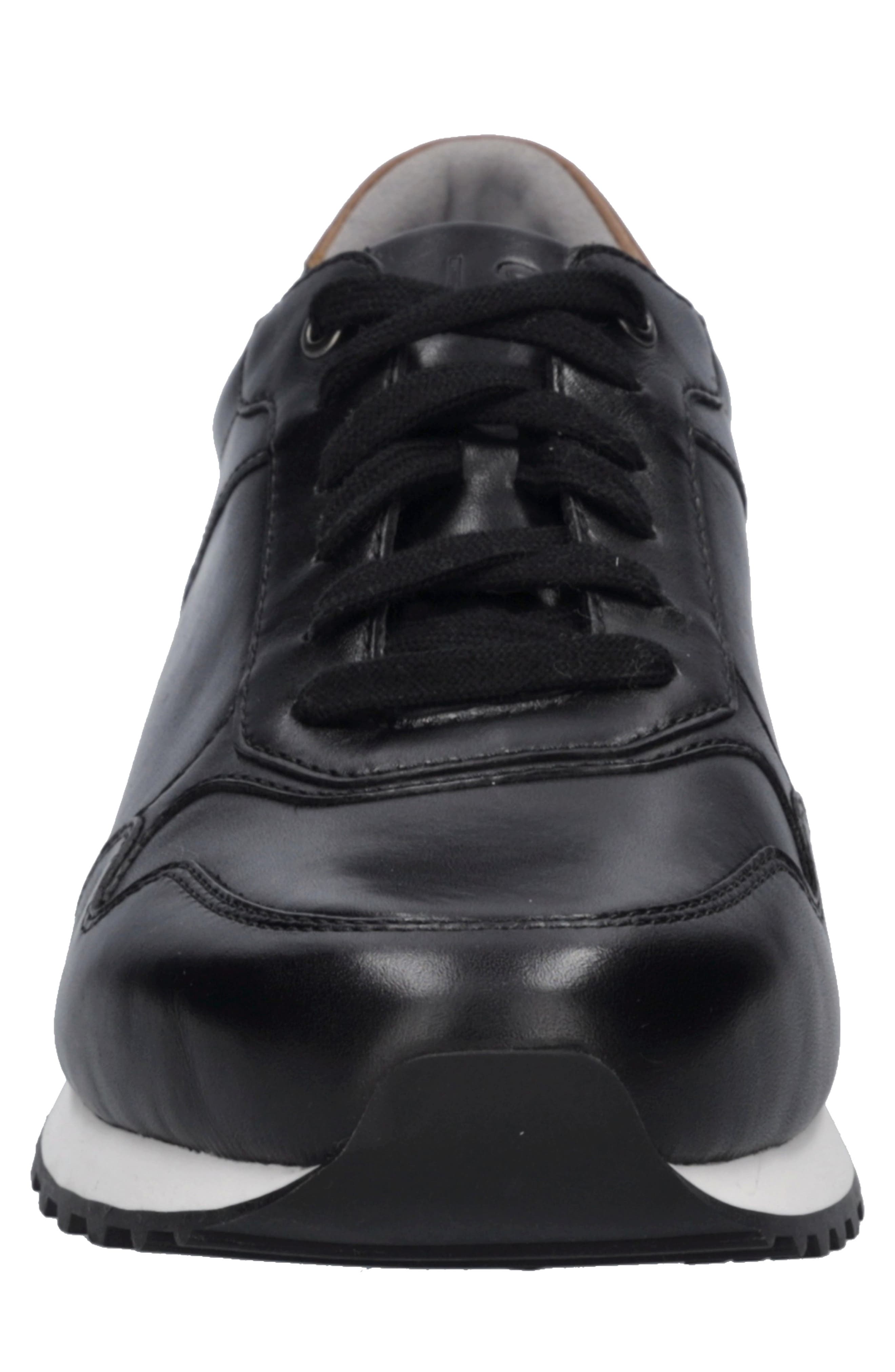 Axel 02 Leather Sneaker, Alternate, color, BLACK