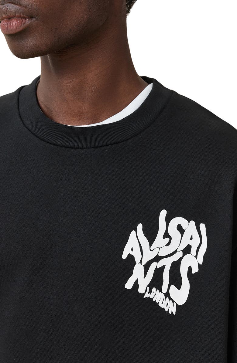 AllSaints Orlando Logo Graphic Sweatshirt, Alternate, color, Jet Black