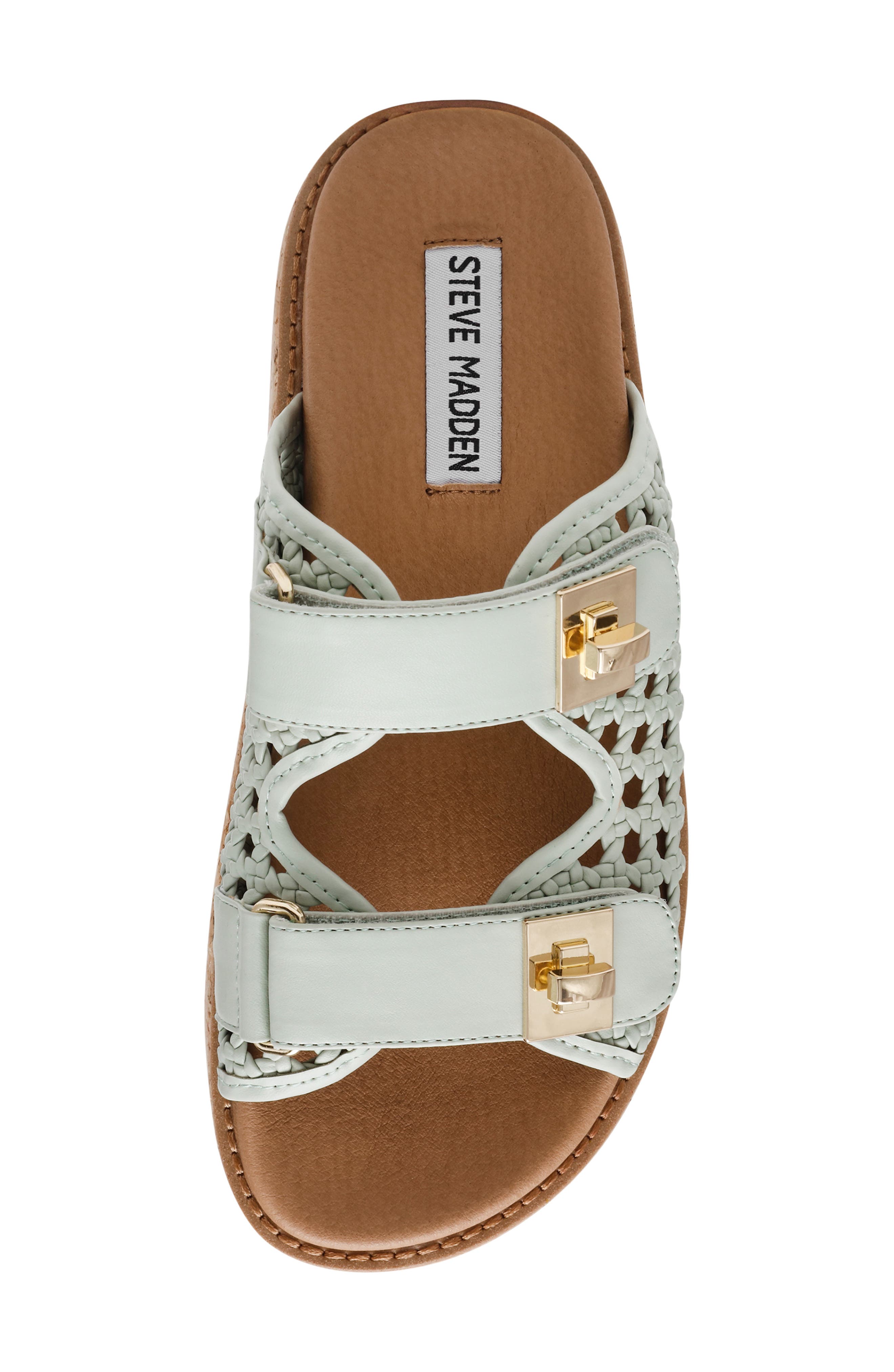 Bigschmona Platform Slide Sandal, Alternate, color, MINT RAFFIA