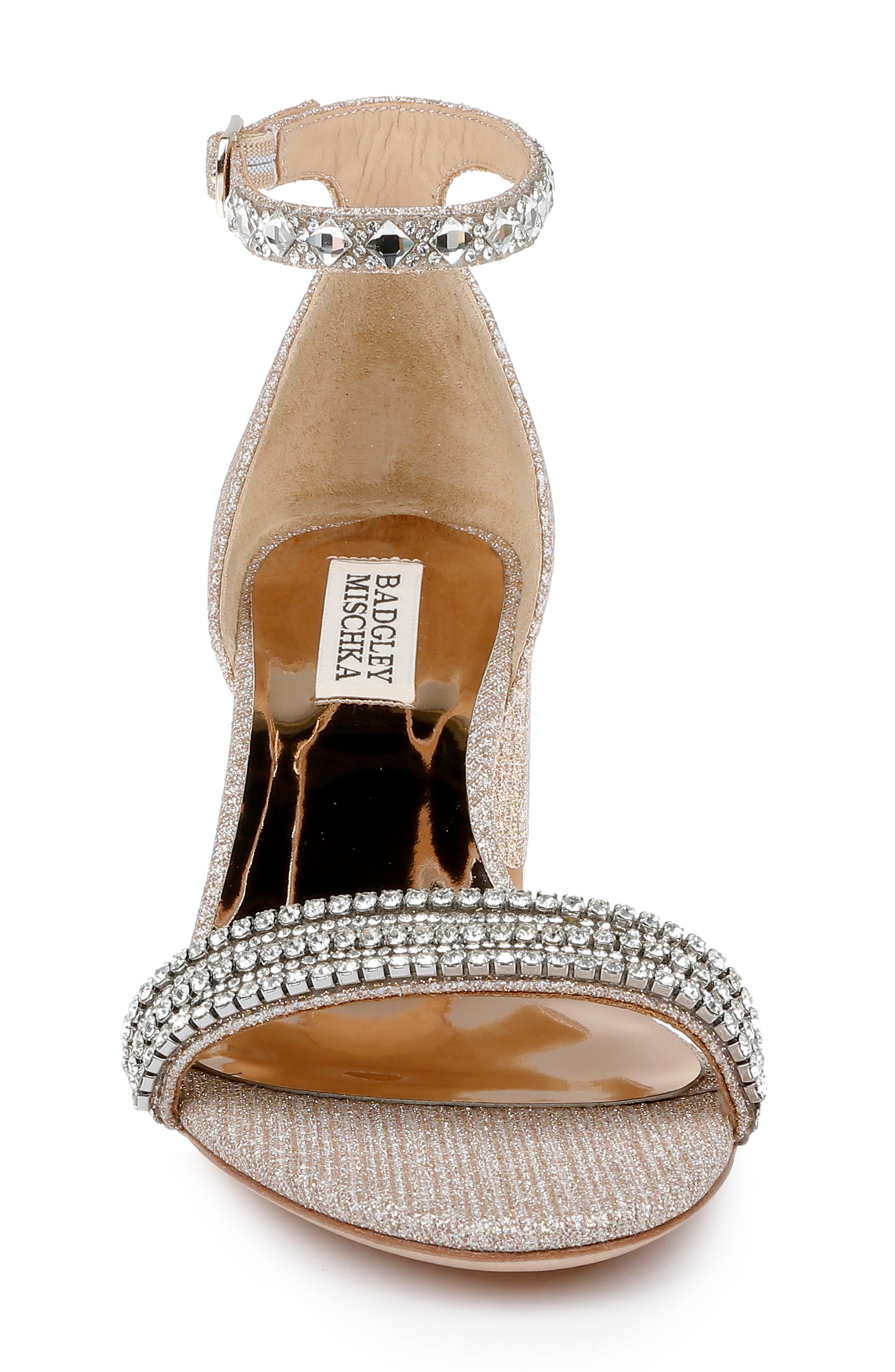 Badgley Mischka Block Heeled Sandal, Alternate, color, PALE GOLD
