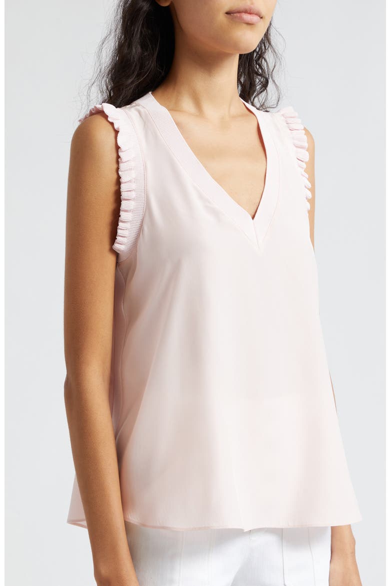 Cinq A Sept Lenore V-Neck Silk Blouse, Alternate, color, ICY PINK