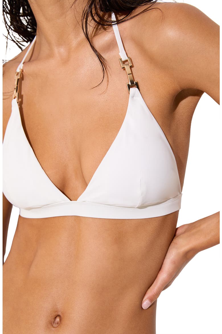Riah Triangle Bikini Top, Alternate, color, WHITE