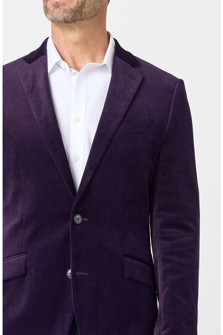 Stretch Cotton Velvet Sport Coat, Alternate, color, DEEP PLUM
