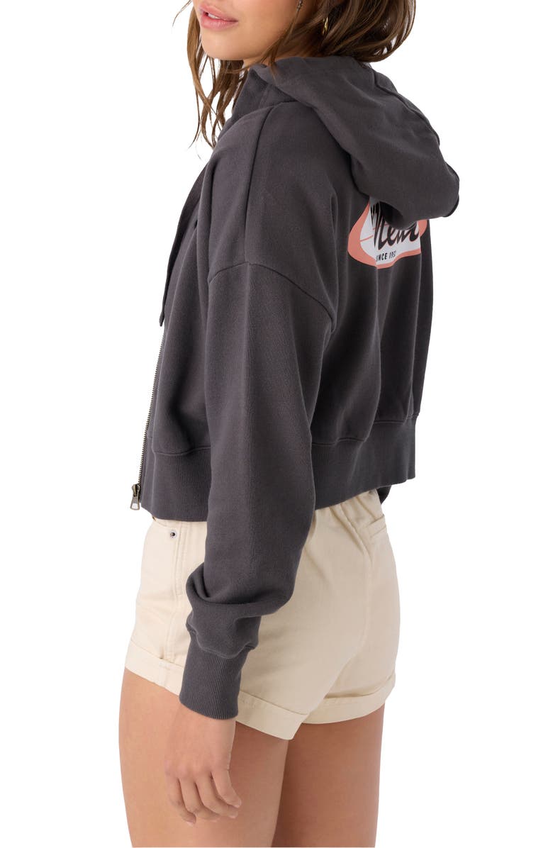 O'Neill Darcie Graphic Zip-Up Crop Hoodie, Alternate, color, 