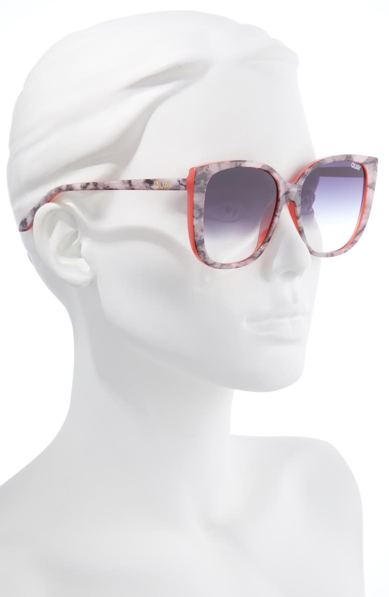 QUAY Ever After 54mm Gradient Square Sunglasses, Alternate, color,